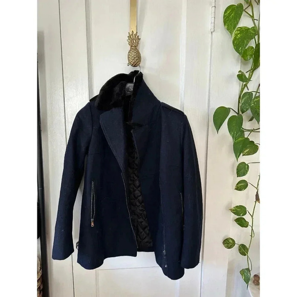 H&M Wool Blend Women’s size 6 Blue Coat - Picture 1 of 7